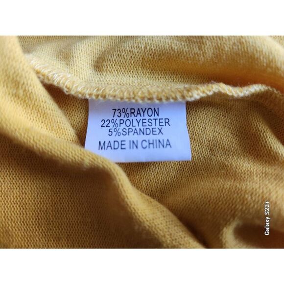 C36 Tickled Teal golden sunflower yellow long sweater cardigan with lacy trim - Picture 10 of 11